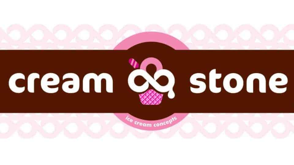 Cream stone ice cream logo