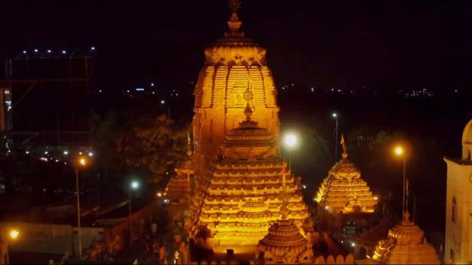 night photo view of puri jagannath temple hyderabad