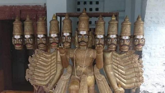 alampur jogulamba temple raavana idol