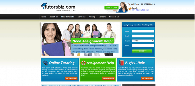 Tutorsbiz Website Screenshot